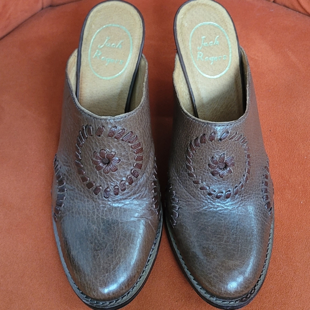 Jack Rogers Marley Leather Mule Slide Chestnut Brown Size 7.5 - Picture 5 of 10